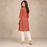 ডেমো মাটিরঙা টেরাকোটা কুর্তি — পেছনের দৃশ্য