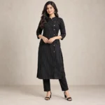 ডেমো রূপালি কালো রেখা কুর্তি — সামনের দৃশ্য