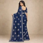 ডেমো নীলাঞ্জনা নীল পদ্ম শাড়ি — পেছনের দৃশ্য