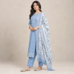ডেমো নীহারিকা পাউডার ব্লু থ্রি পিস — তিন-চতুর্থাংশ দৃশ্য